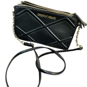 Christian Siriano Black Quilted Crossbody Bag